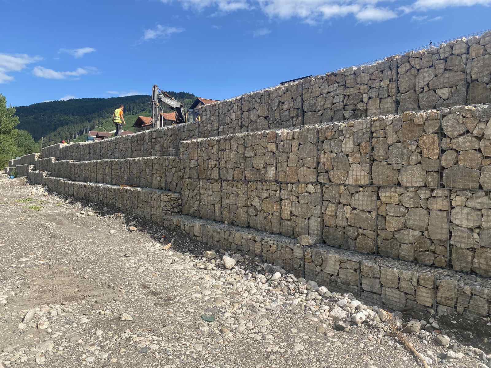 Putevi Užice | Izvođenje zidova od gabiona, Manastir Mileševa