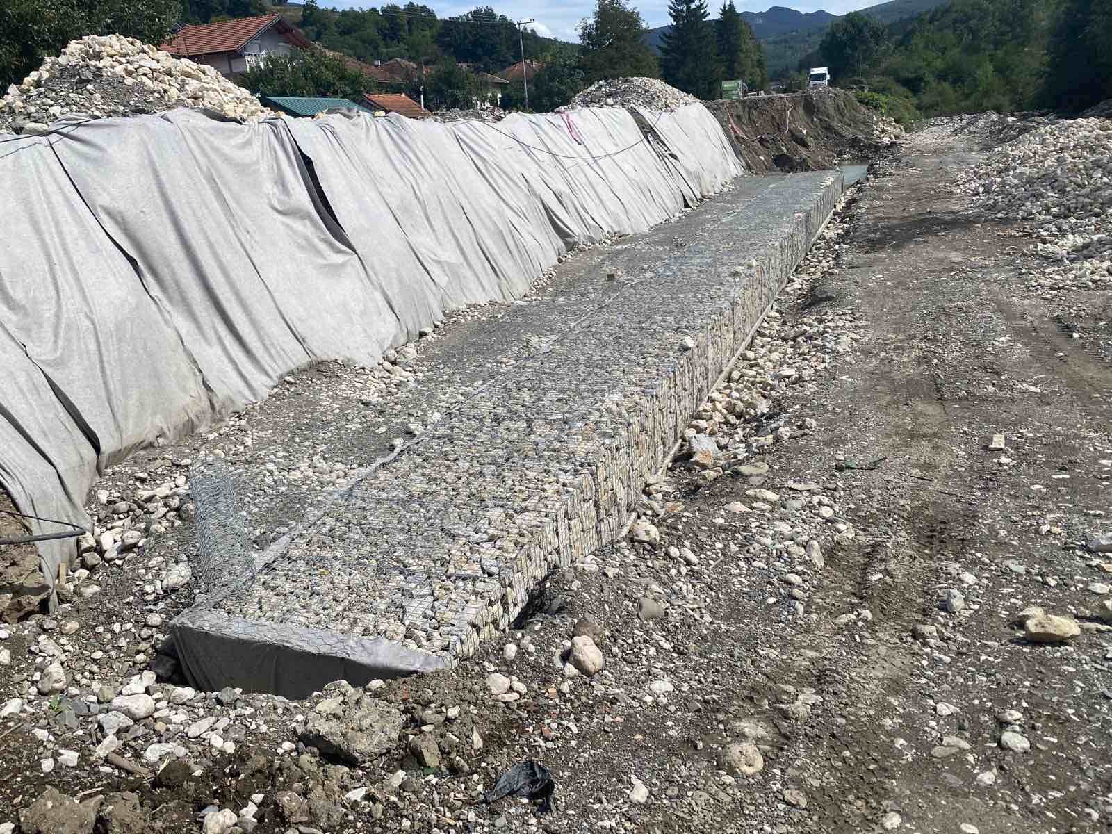 Putevi Užice | Izvođenje zidova od gabiona, Manastir Mileševa