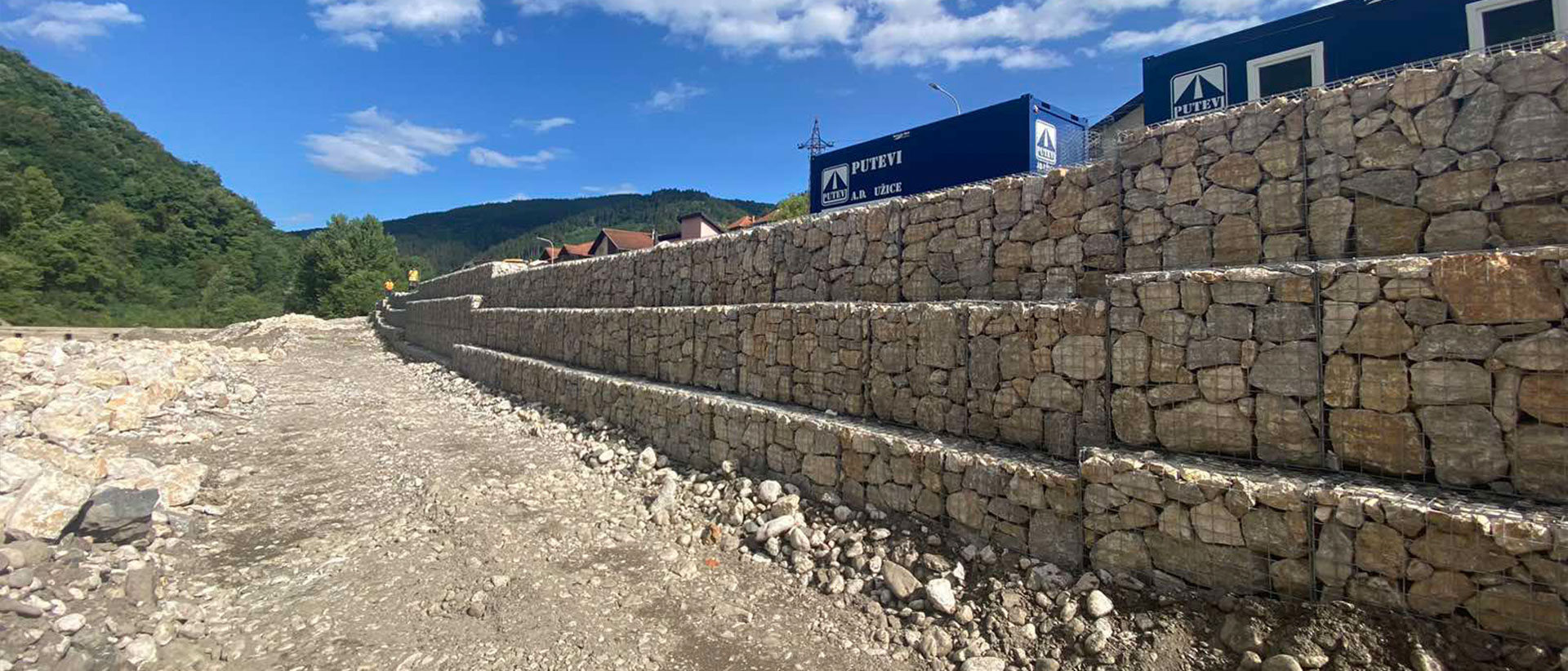 Putevi Užice | Izvođenje zidova od gabiona, Manastir Mileševa